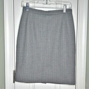 KORS Michael Kors VTG Y2K Gray Pinstripe Wool Blend Pencil Skirt Career Office